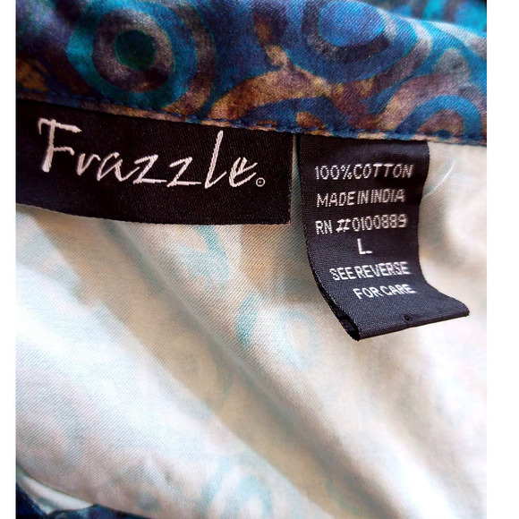 NWOT QVC Frazzle Babydoll Blue Tie Dye Spiral Jacket - Picture 9 of 9